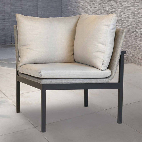 Endemodul lounge Tammo aluminium/textilen 75x75 cm bakside