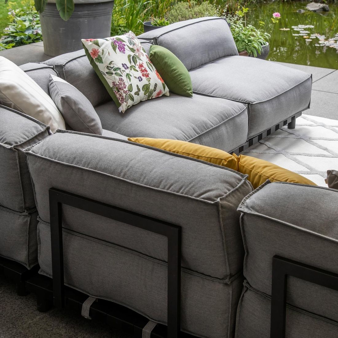 Endemodul lounge Vlieland aluminium Sunbrella sidemodul