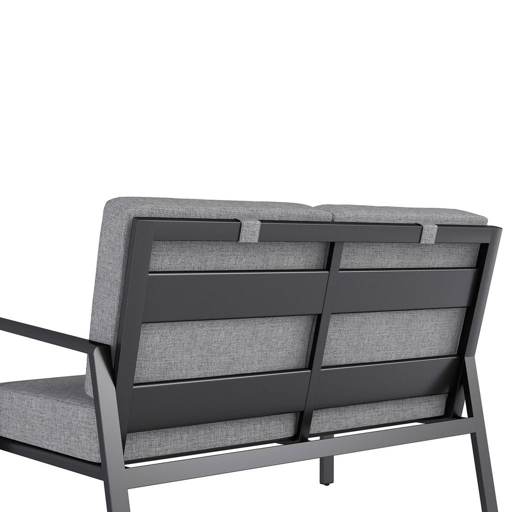Montert Endemodul lounge Zenith aluminium/olefin 141x82 cm på terrasse