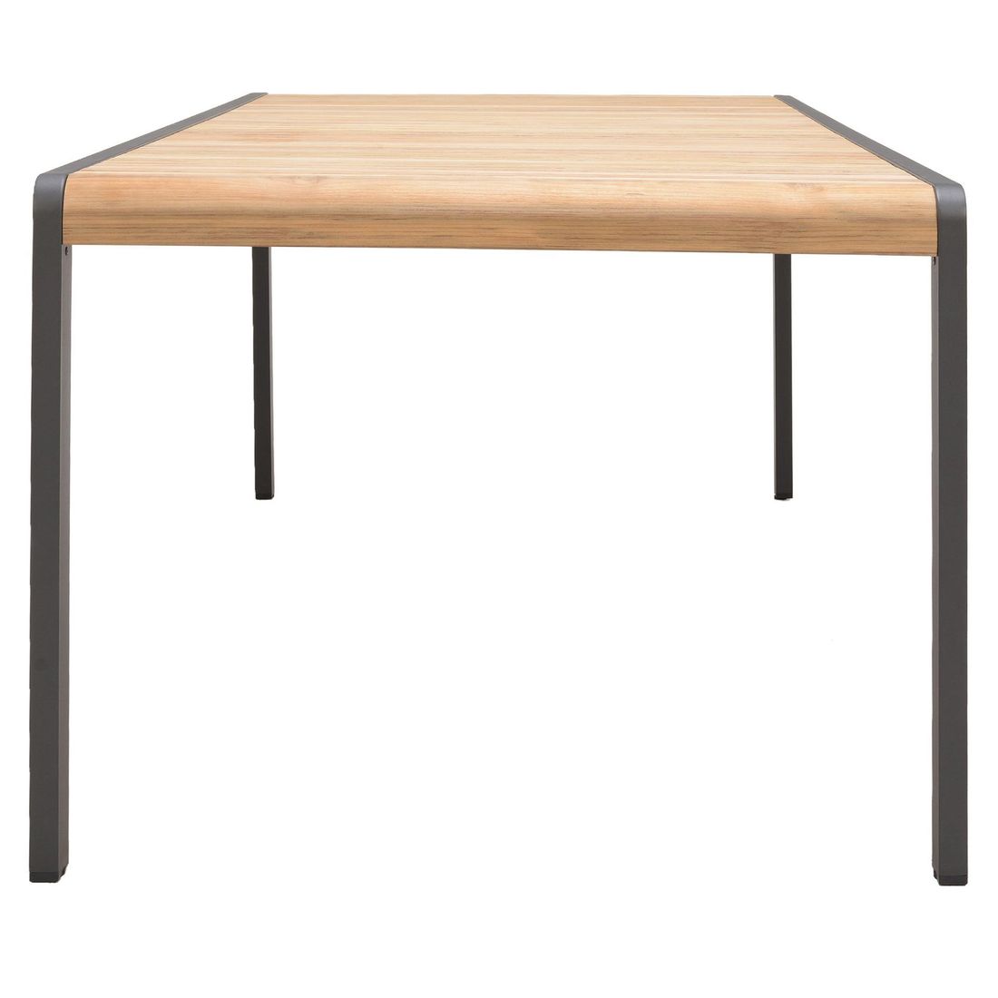 Hagemøbelsett Espoo 6 plasser aluminium 221x95 cm sett fra siden