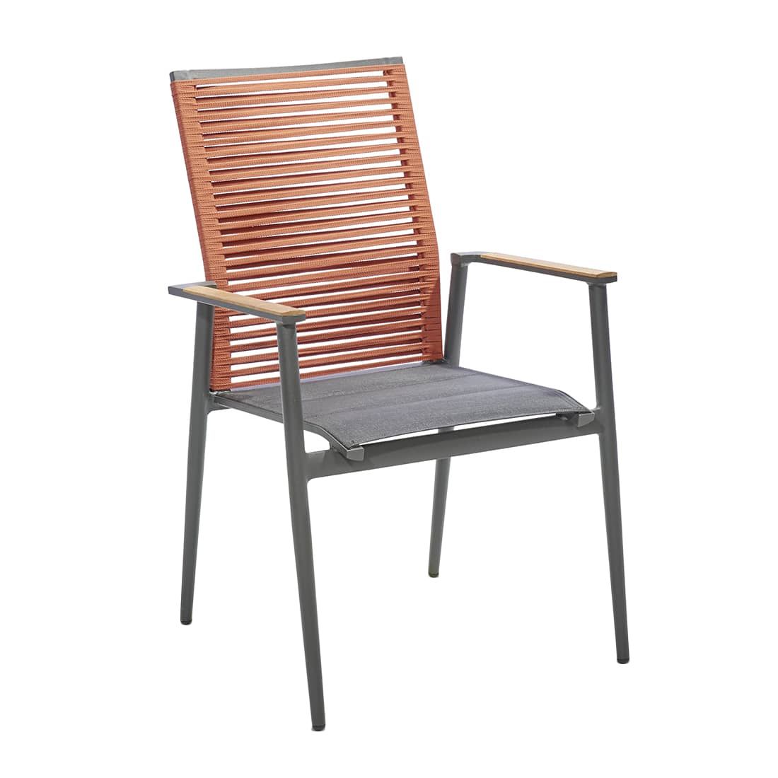 Spisesett ute Amsterdam 6 plasser, aluminium/teak 220x95 cm - Musterring