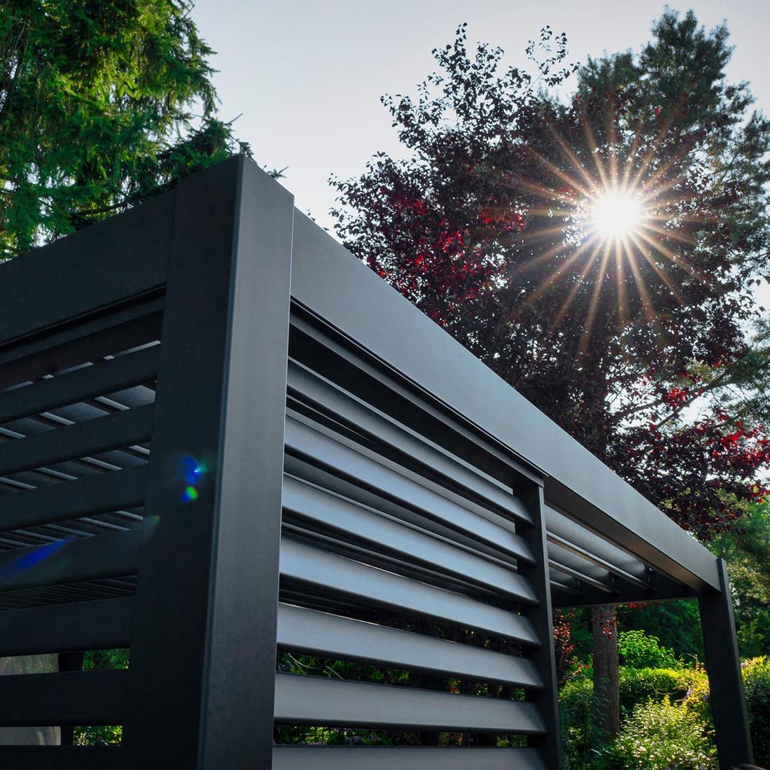 Pergola lamellvegg 93x236,5 cm aluminium antrasitt - Mirador