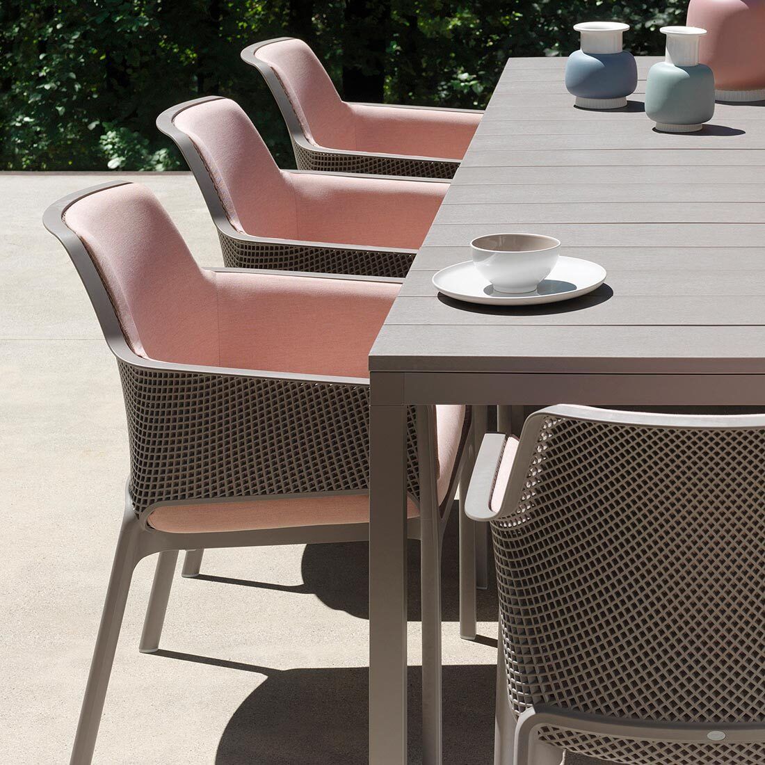 Hagemøbelsett Net XL 8 plasser, uttrekkbart 210/280x100 cm - Nardi