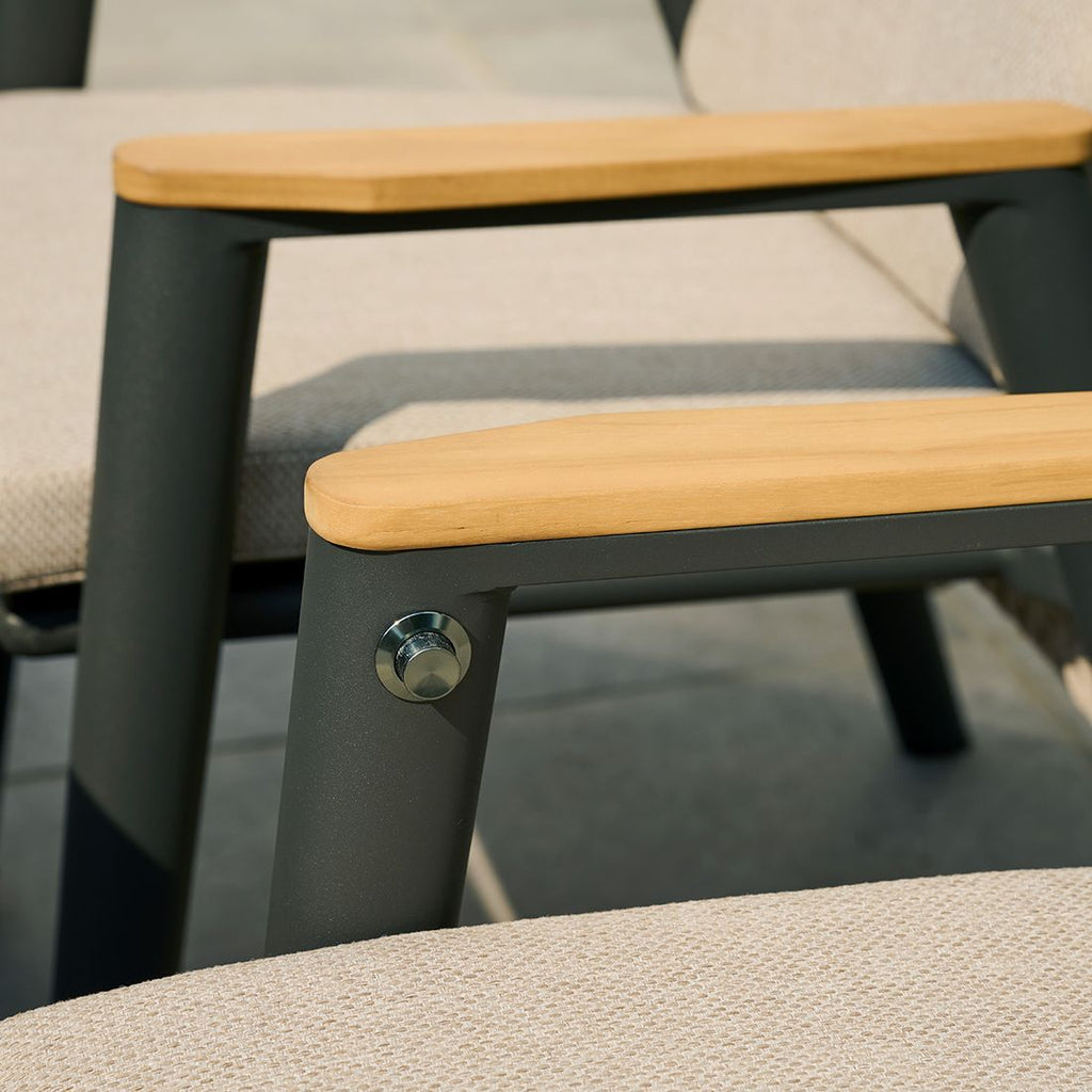 Hagestol Cortina aluminium med puter, regulerbar rygg - Siena Garden