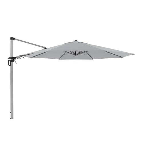 Fritthengende parasoll Active Ø370cm lysgrå polyester forfra