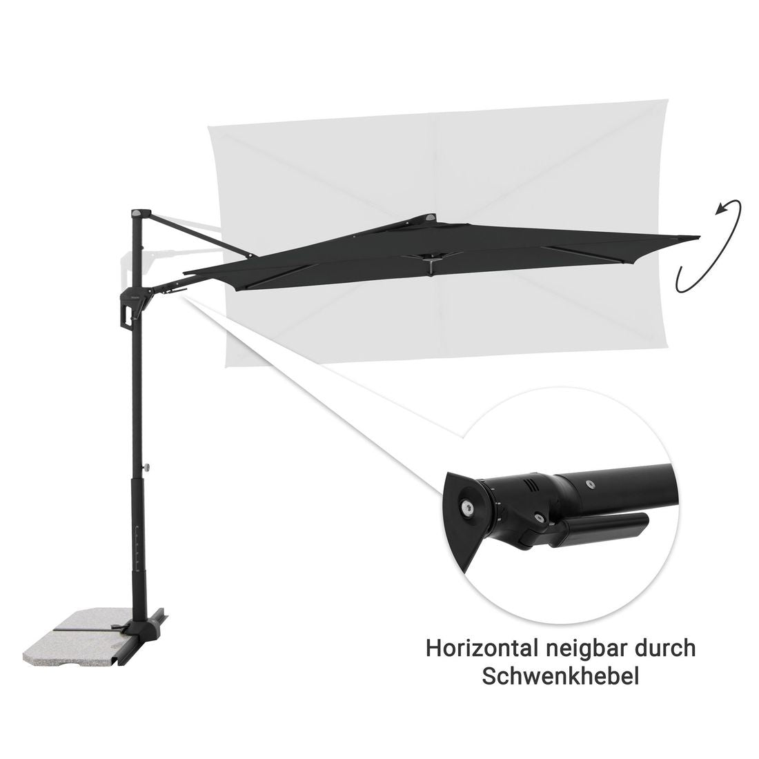 Fritthengende parasoll Active Green Edition 240x135 cm - Doppler