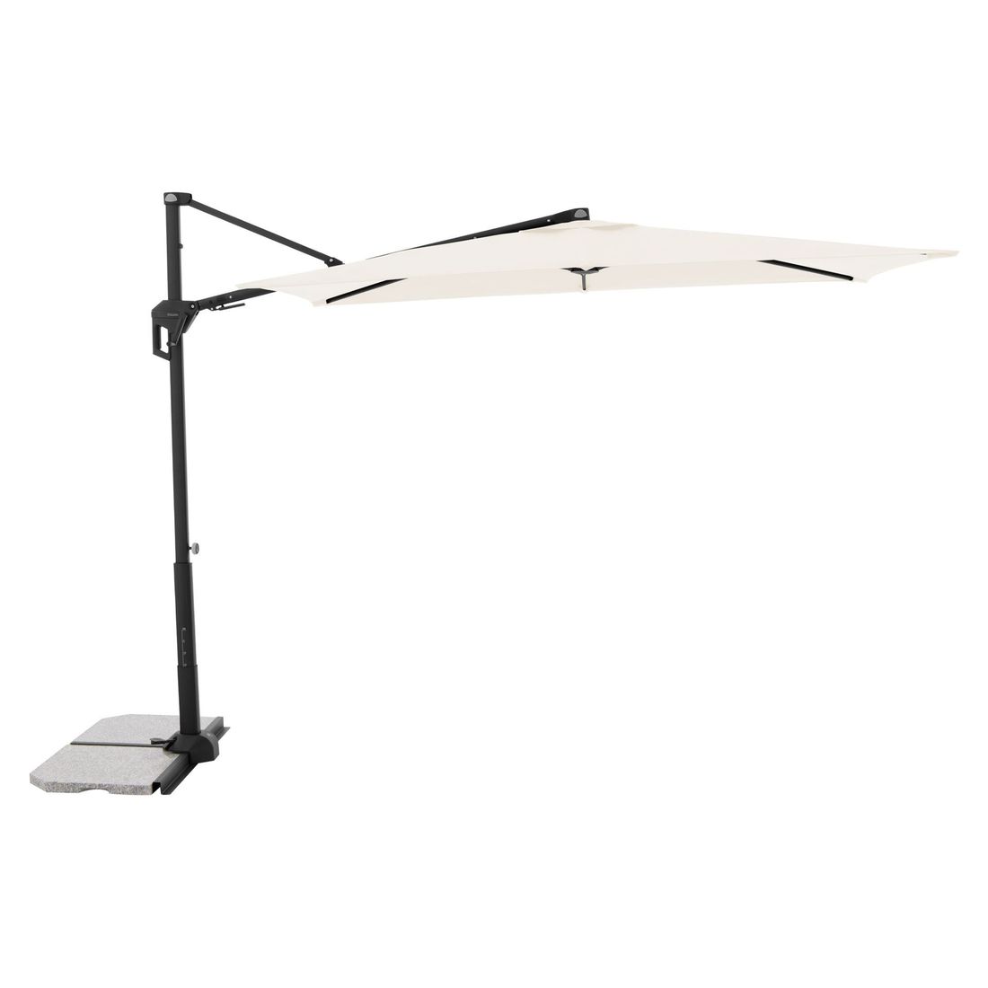 Nærbilde av åpne mekanisme på Fritthengende parasoll Active Green Edition 240x135 cm