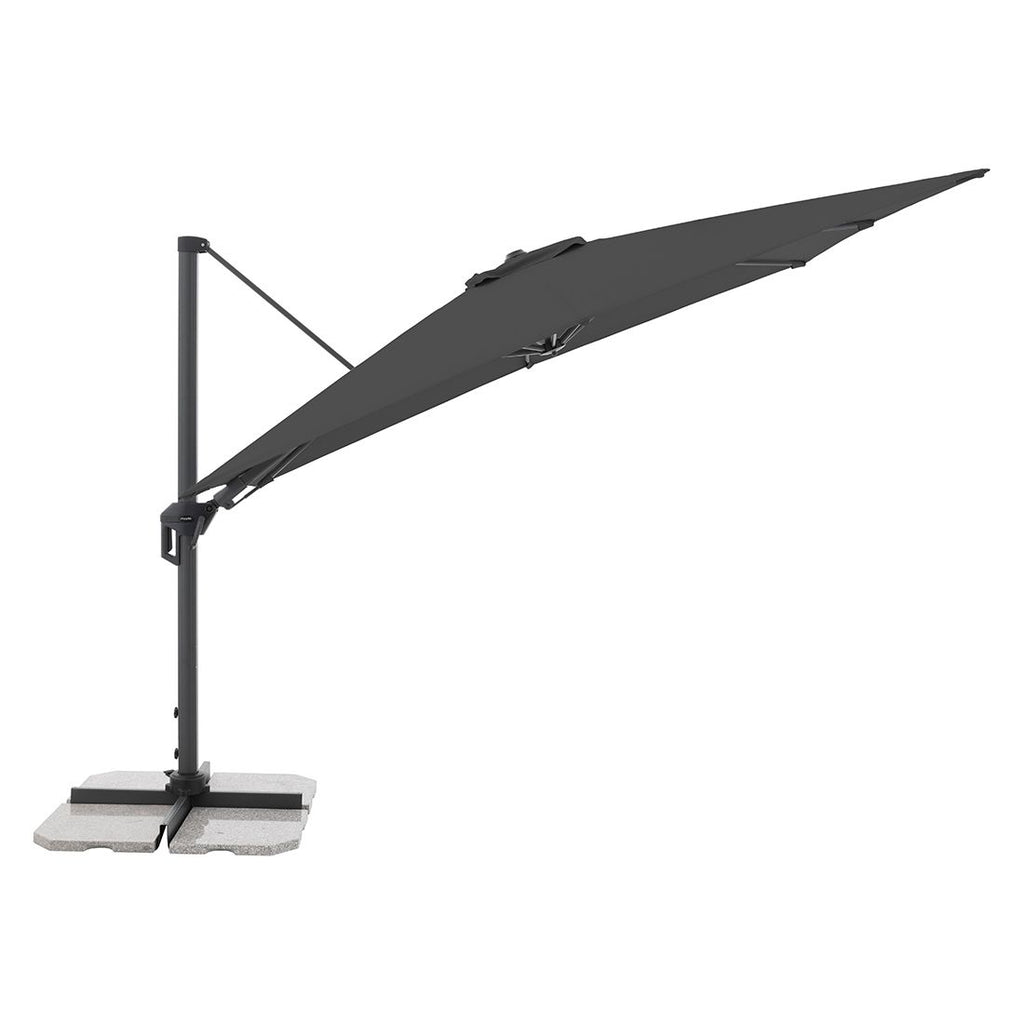 Fritthengende parasoll Active Green Edition 310x210 cm antrasitt nærbilde aluminiumsmast