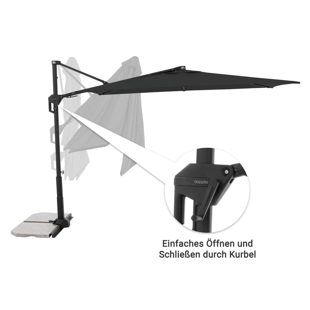 Fritthengende parasoll Active Green Edition 240x135 cm - Doppler