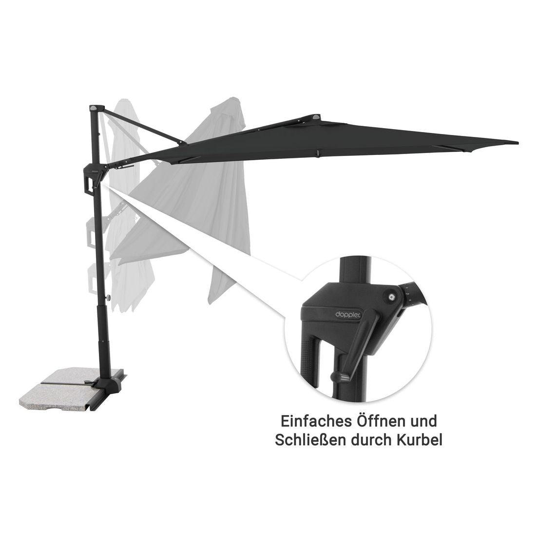 Fritthengende parasoll Active Green Edition 240x135 cm - Doppler