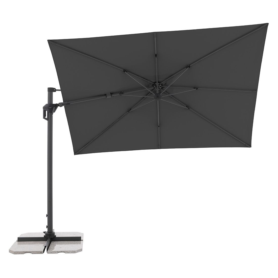 Fritthengende parasoll Active Green Edition 310x210 cm antrasitt polyester stoff