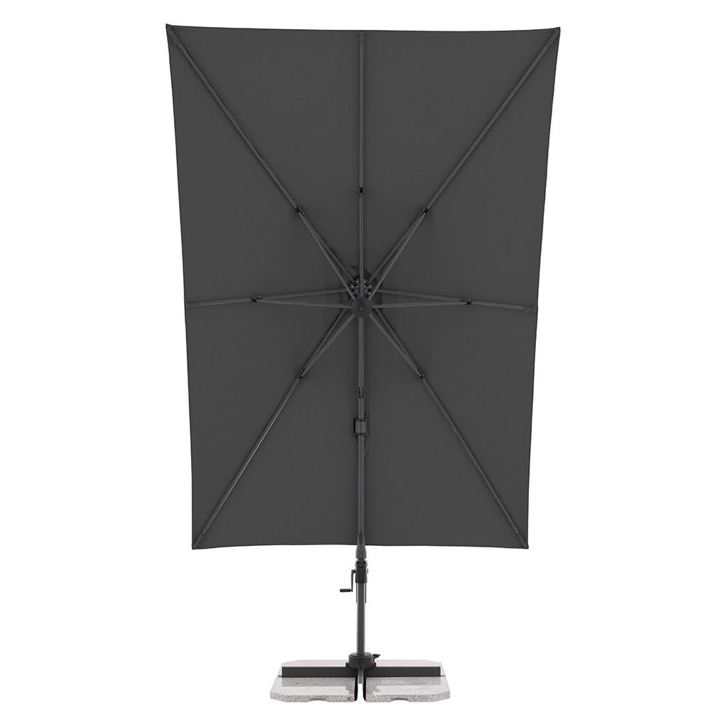 Fritthengende parasoll Active Green Edition 310x210 cm antrasitt sokkelkryss