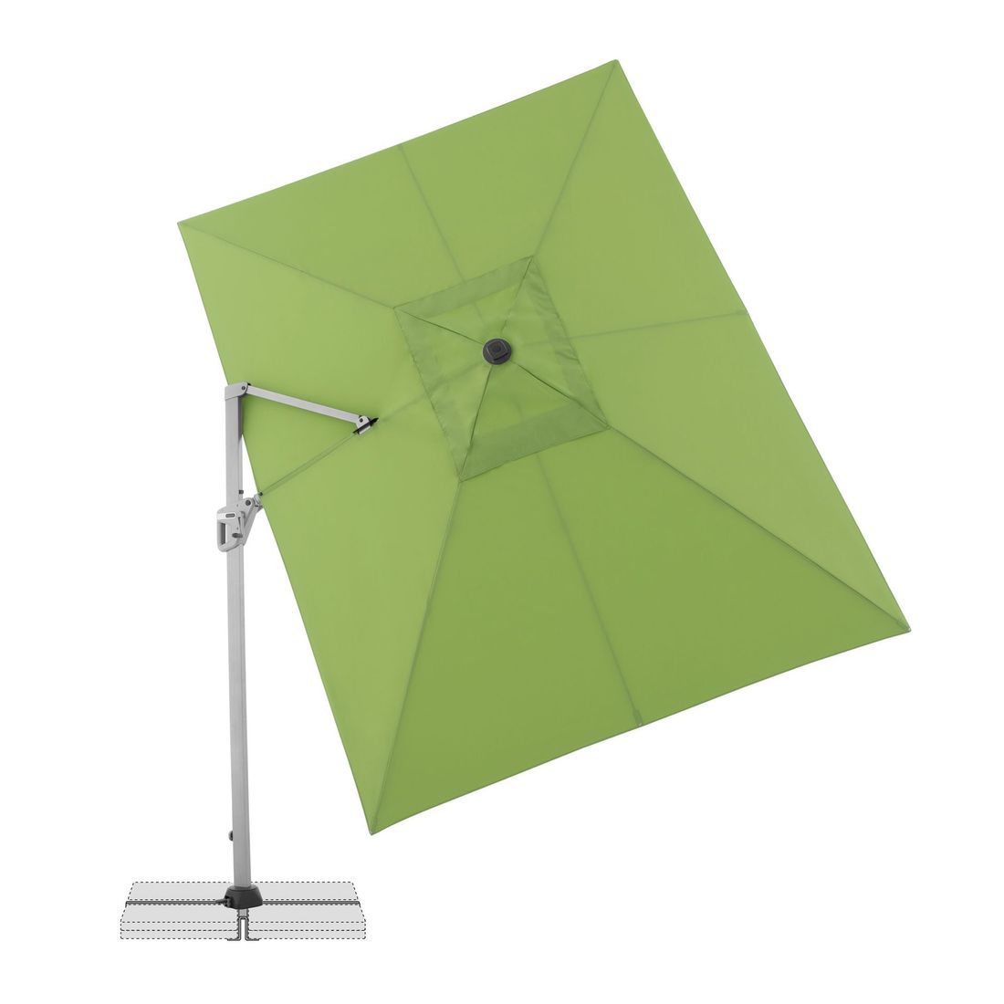 Nærbilde av stoff på Fritthengende parasoll Active Neo Side 350x260cm