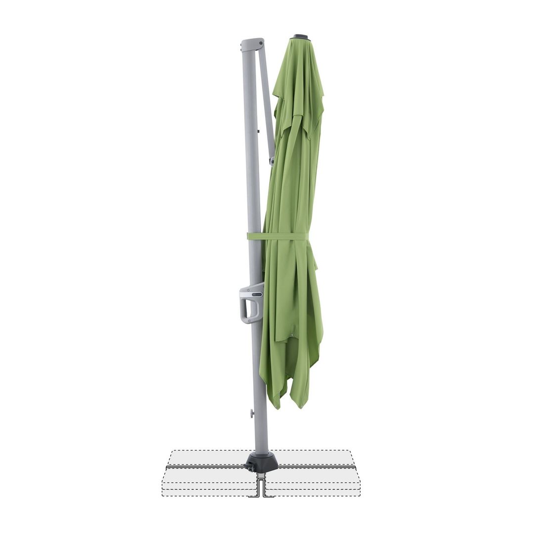 Sidevisning av Fritthengende parasoll Active Neo Side 350x260cm