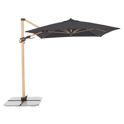 Fritthengende parasoll Alu-Wood Ultra 300x220cm aluminium forfra