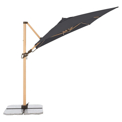 Fritthengende parasoll Alu-Wood Ultra 300x220cm aluminium bakside