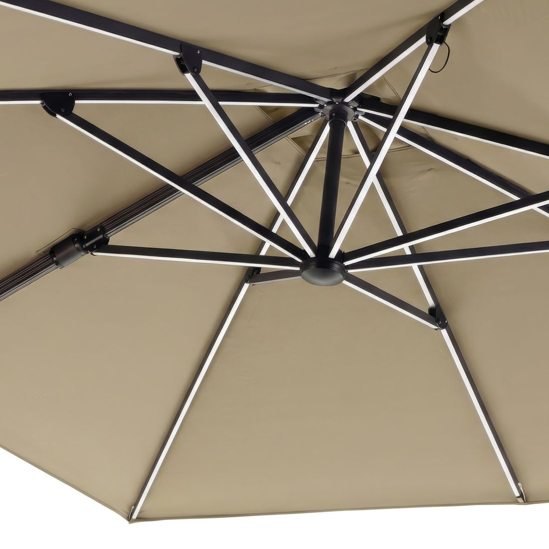 LED-lys på fritthengende parasoll Cantilever 300x300cm med LED