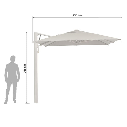 Fritthengende parasoll Easy Contract 250x250cm bakside