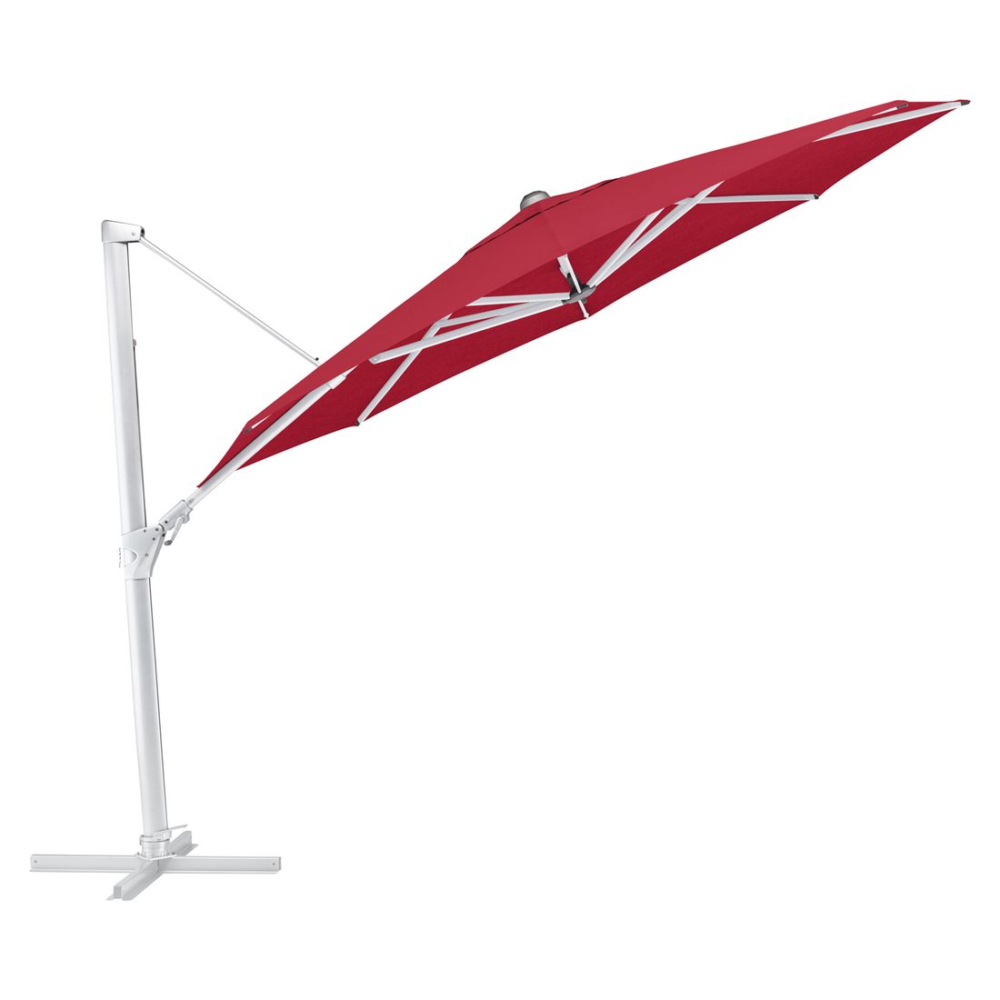 Fritthengende parasoll Easy Swing Ø350cm dreibar sett forfra