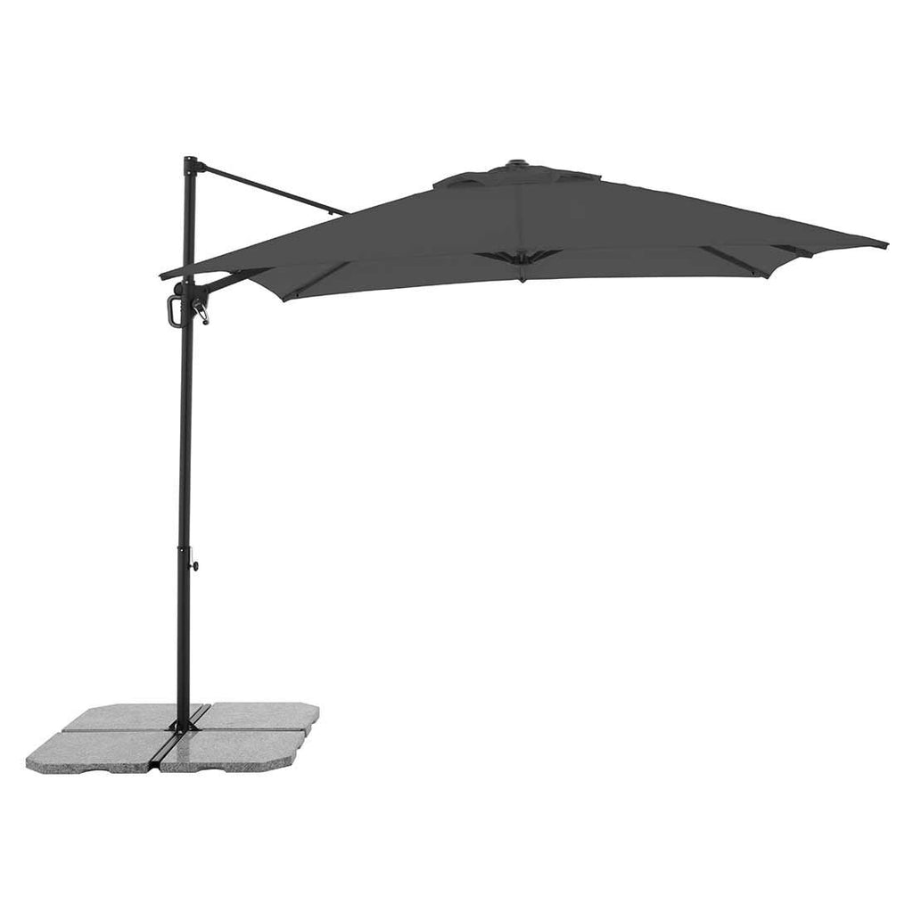 Fritthengende parasoll Edition 245x245cm antrasitt forfra
