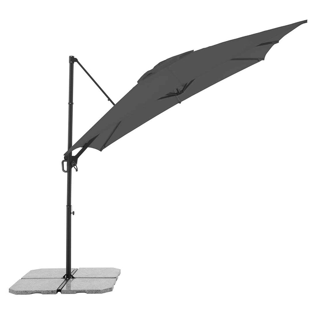 Fritthengende parasoll Edition 245x245cm antrasitt bakside