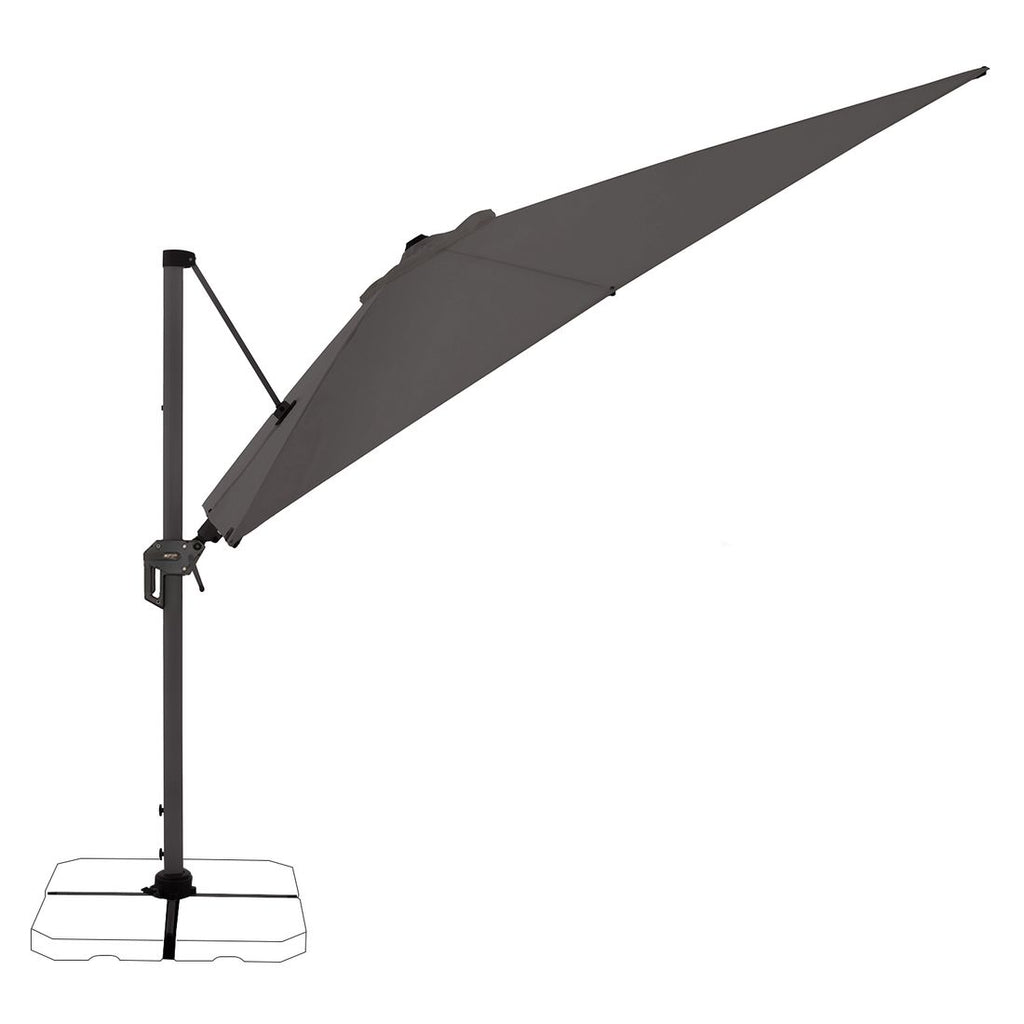 Fritthengende parasoll Lia 350x260 cm antrasitt detalj av stoff