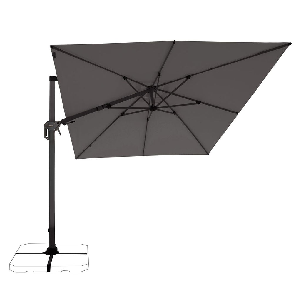 Fritthengende parasoll Lia 350x260 cm antrasitt detalj av vippefunksjon
