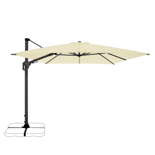 Fritthengende parasoll Lia 350x260cm - OUTLIV forfra