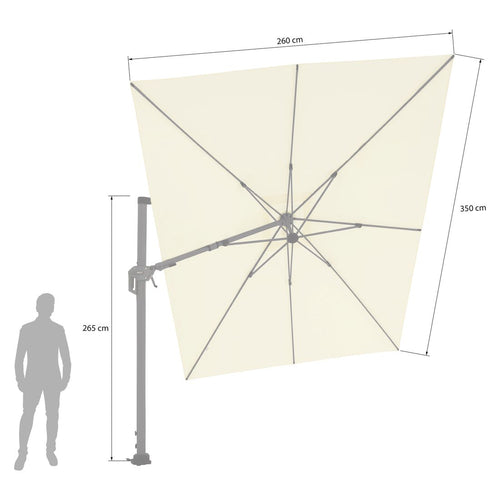 Fritthengende parasoll Lia 350x260cm - OUTLIV bakside