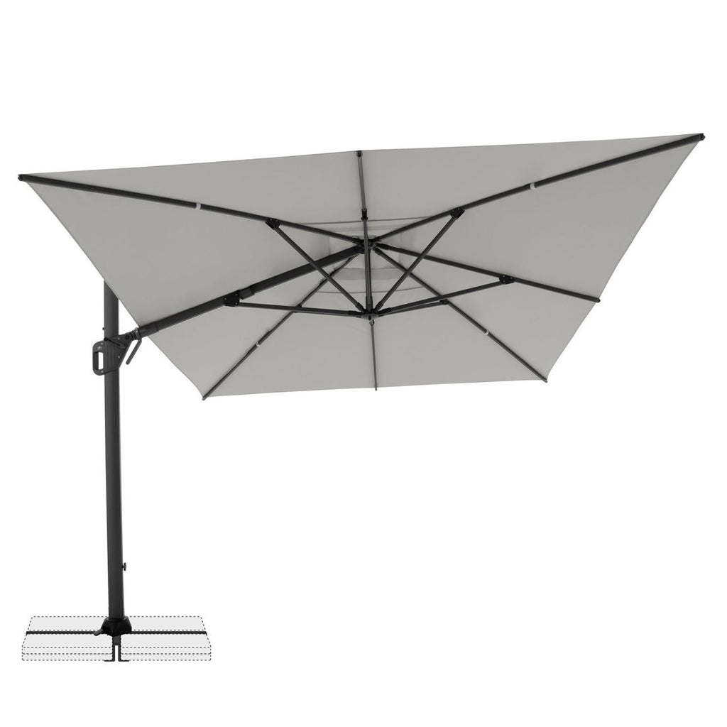 Fritthengende parasoll Life 400x300cm antrasitt - bakside