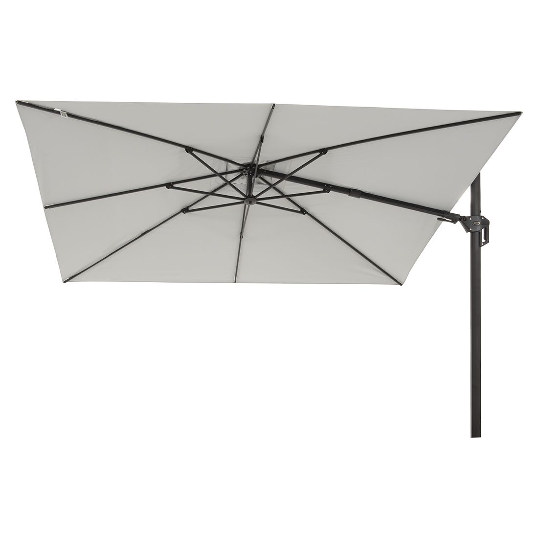 Nærbilde av justeringsmekanisme på fritthengende parasoll Nizza 260x350 cm antrasitt