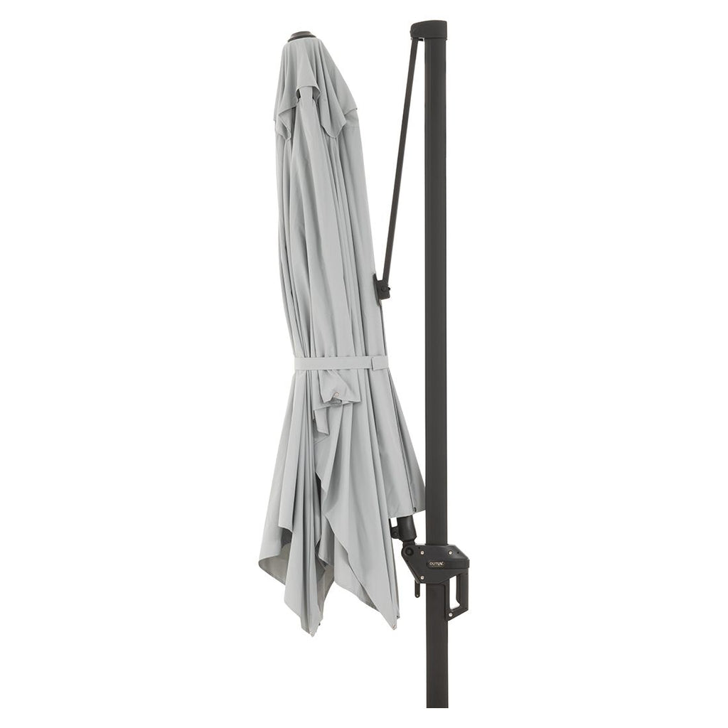 Fritthengende parasoll Nizza 260x350 cm antrasitt vinklet