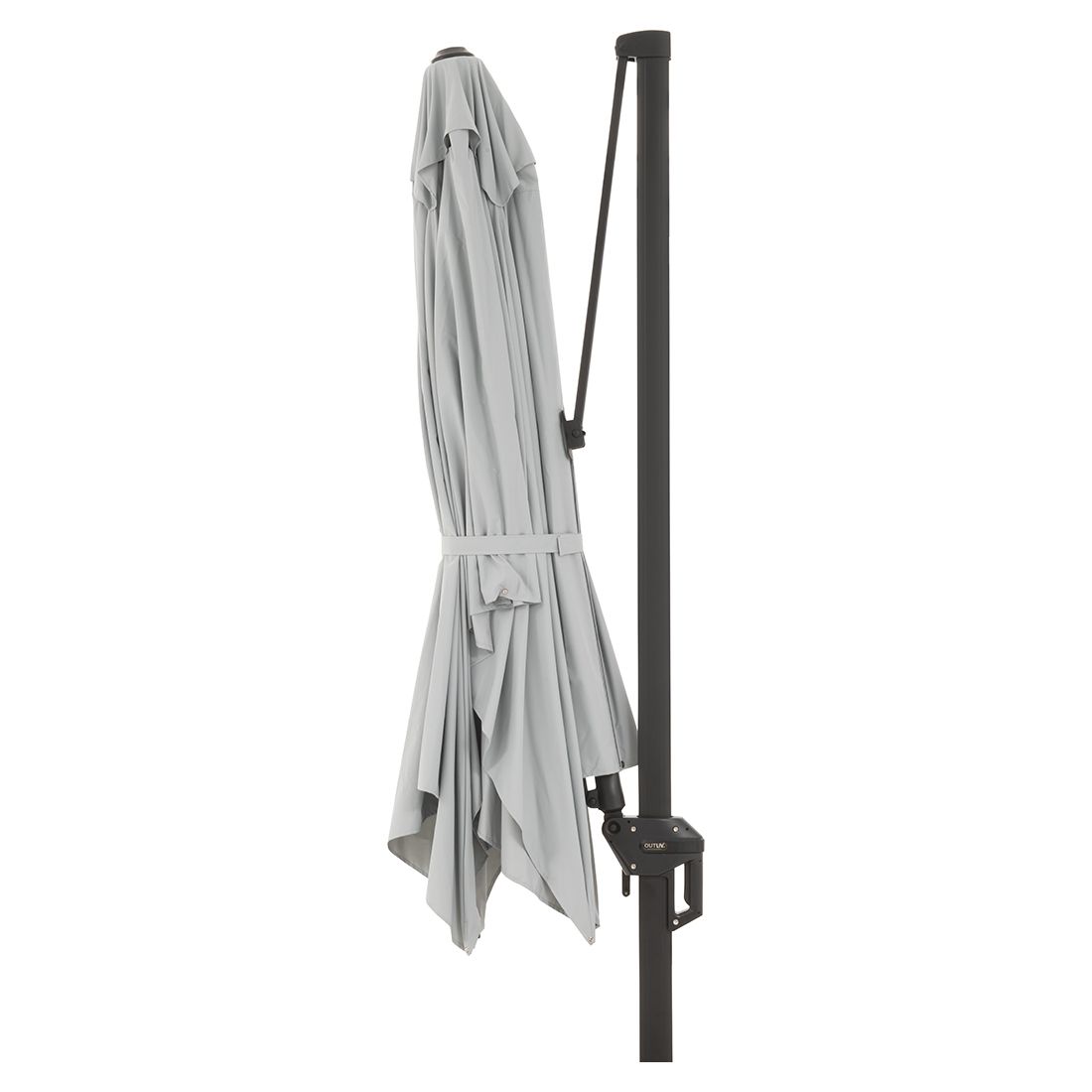 Fritthengende parasoll Nizza 260x350 cm antrasitt vinklet