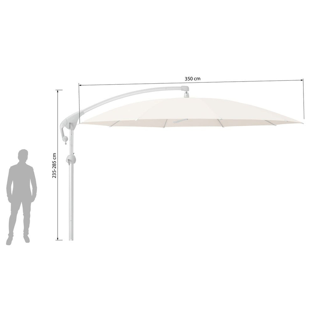 Detaljbilde av stoff på Fritthengende parasoll Pendalex P+ Ø350cm dreibar