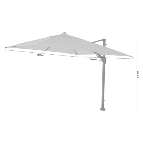 Fritthengende parasoll Pino N+ 300x300cm antrasitt bakside