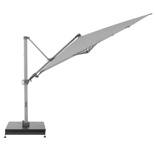Fritthengende parasoll Premium 320x320cm lysgrå bakside