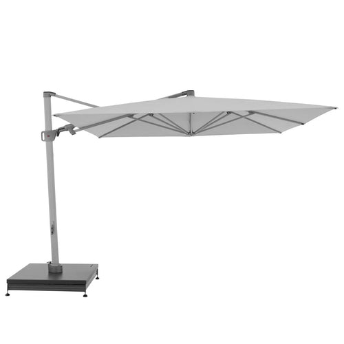 Fritthengende parasoll Premium 320x320cm lysgrå forfra