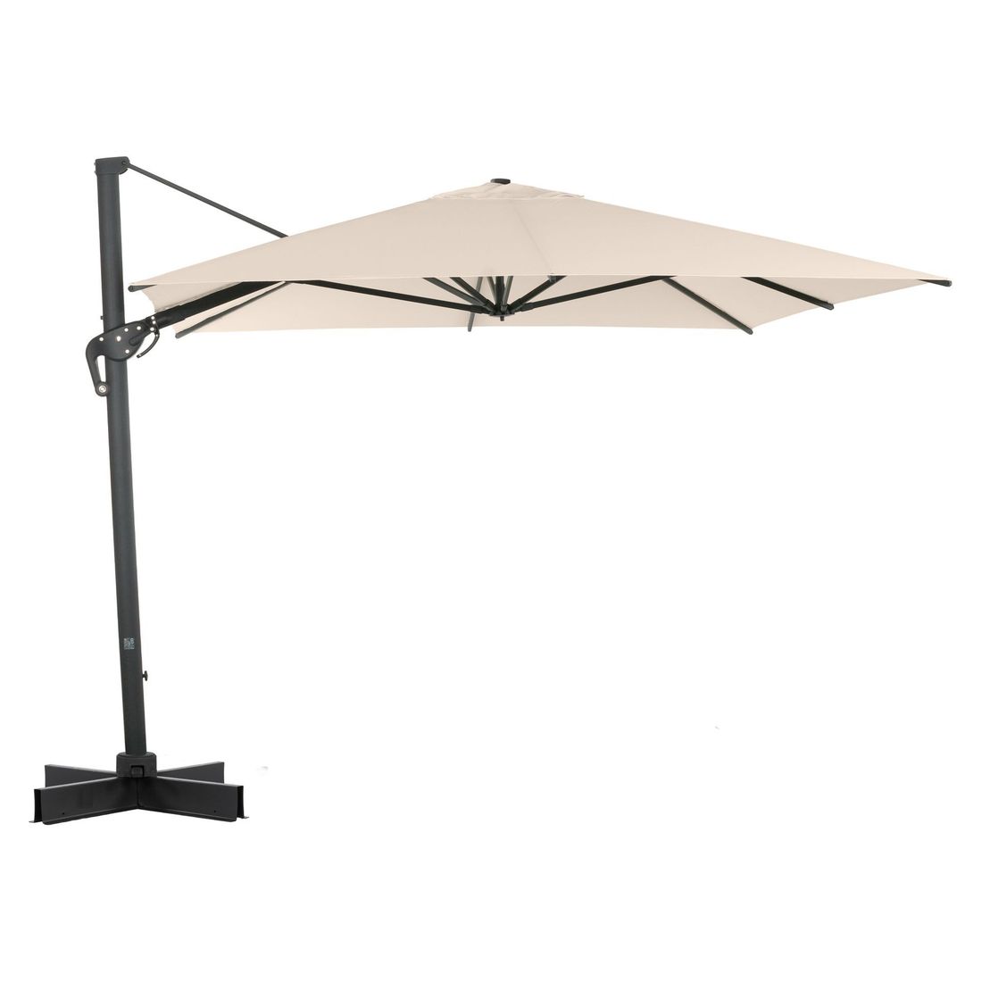 Fritthengende parasoll Ravenna 300x400cm antrasitt forfra