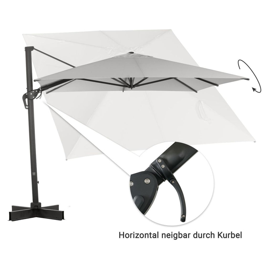 Fritthengende parasoll Ravenna 300x400cm antrasitt - OUTLIV.