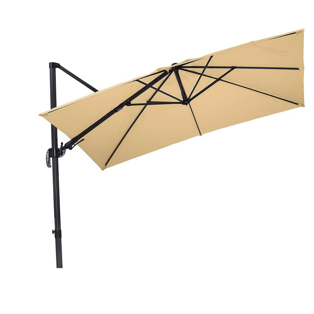 Nærbilde av aluminiumstang på Fritthengende parasoll Rhodos Eco Twist 270x270 cm - Schneider