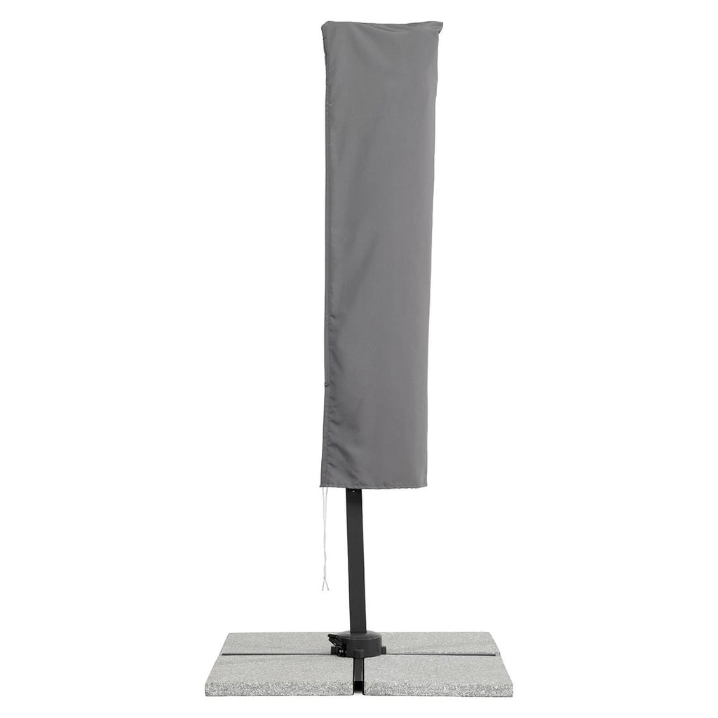 Fritthengende parasoll Rhodos Junior 230x230cm antrasitt flyttbar base