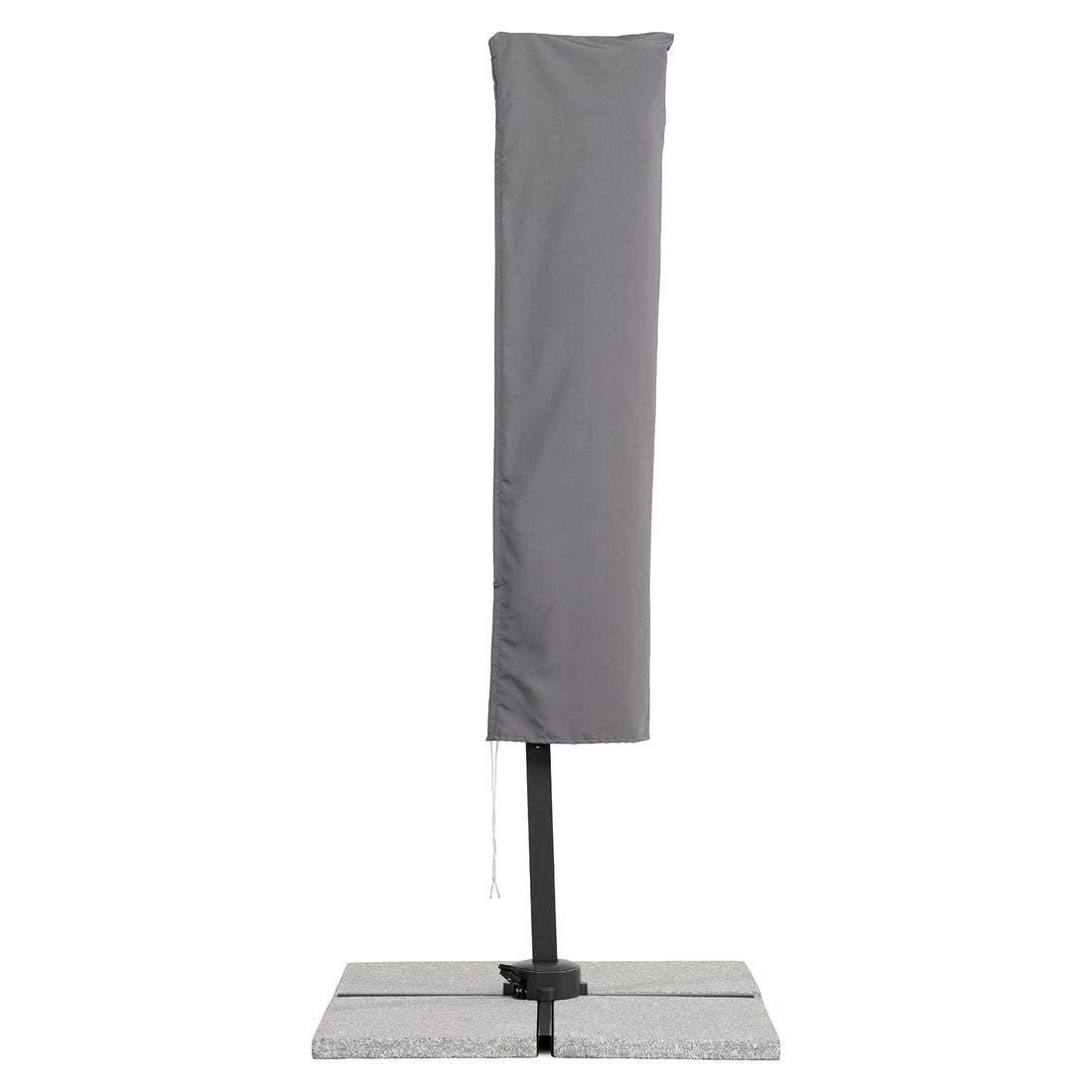 Fritthengende parasoll Rhodos Junior 230x230cm antrasitt flyttbar base