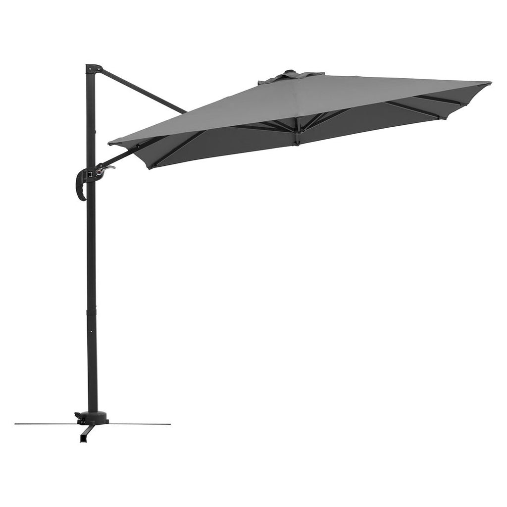 Fritthengende parasoll Rhodos Junior 230x230cm antrasitt sammenleggbar funksjon
