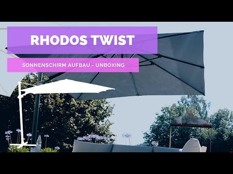 Fritthengende parasoll Rhodos Twist 300x300cm antrasitt bakside