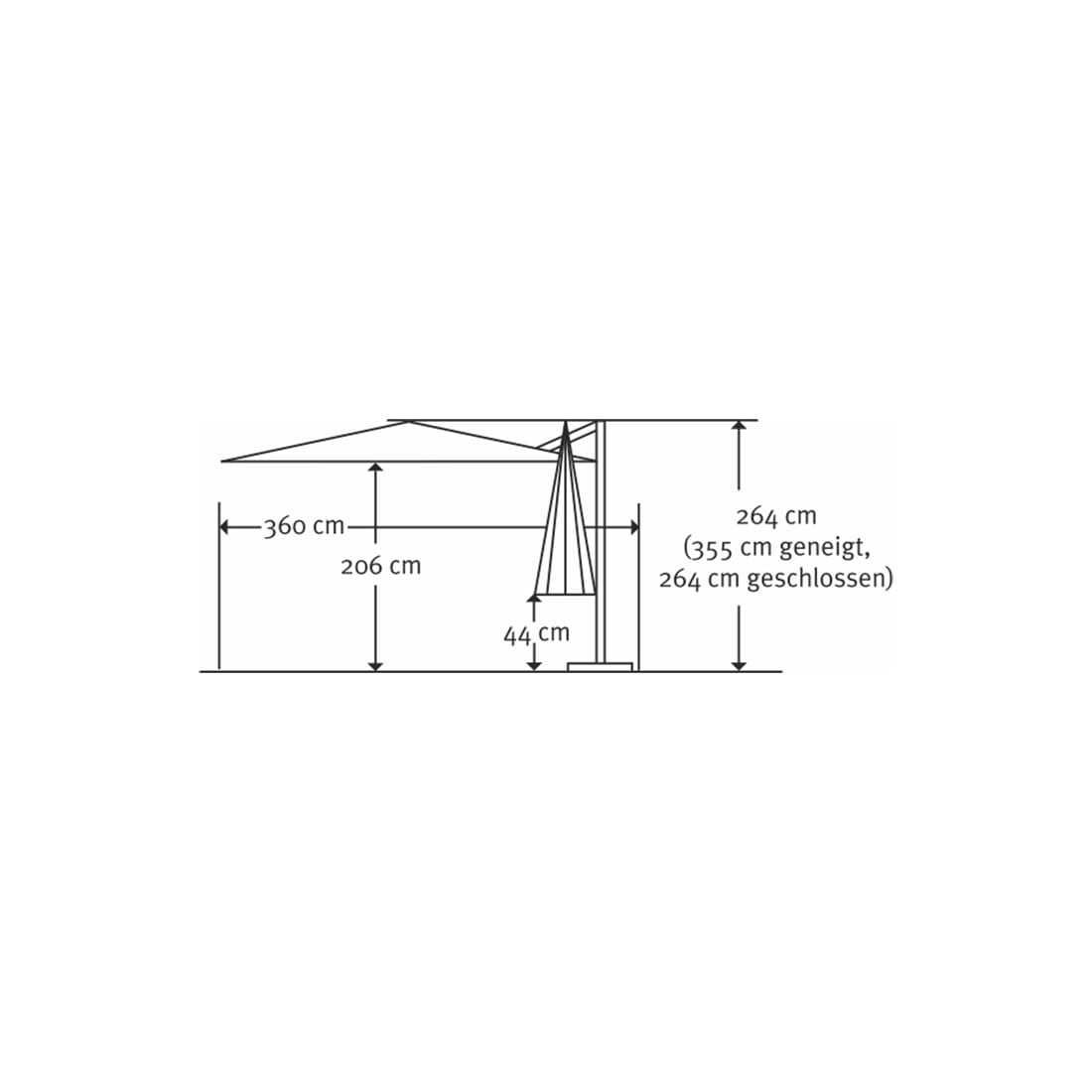 Fritthengende parasoll Rhodos Twist-Bianco 300x300cm - Schneider