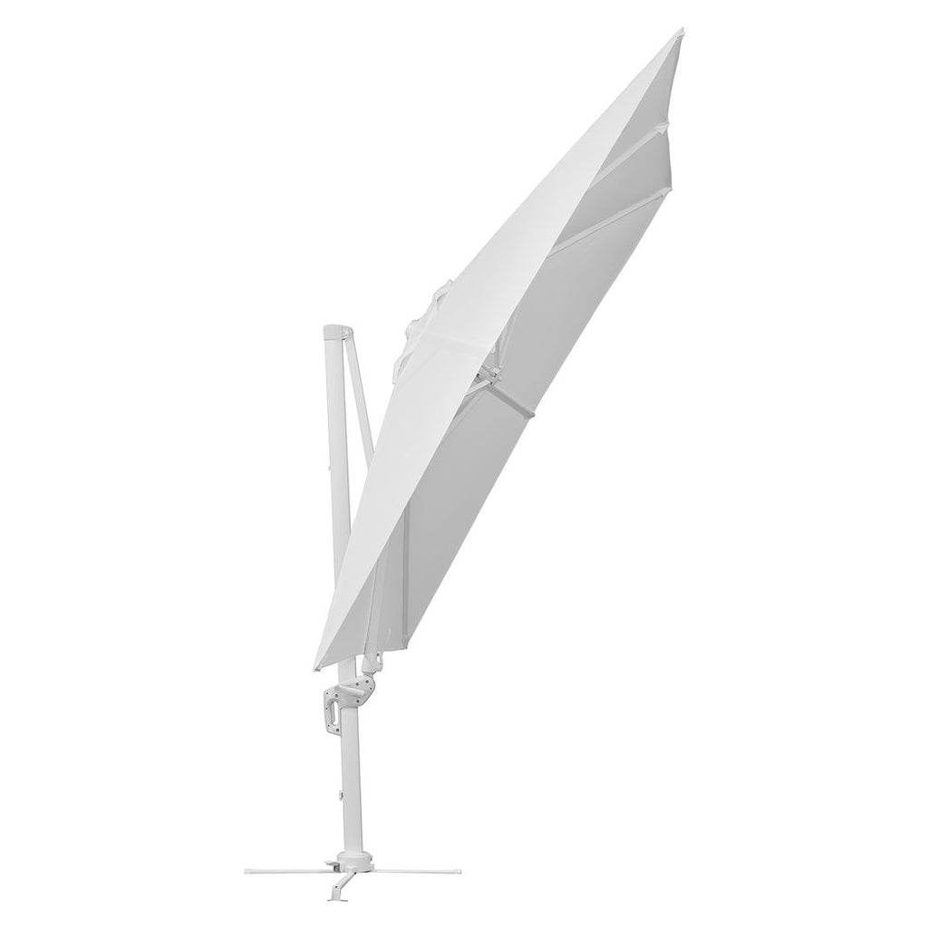 Parasoll Rhodos Twist-Bianco 300x300cm hvit med kurbelmekanisme