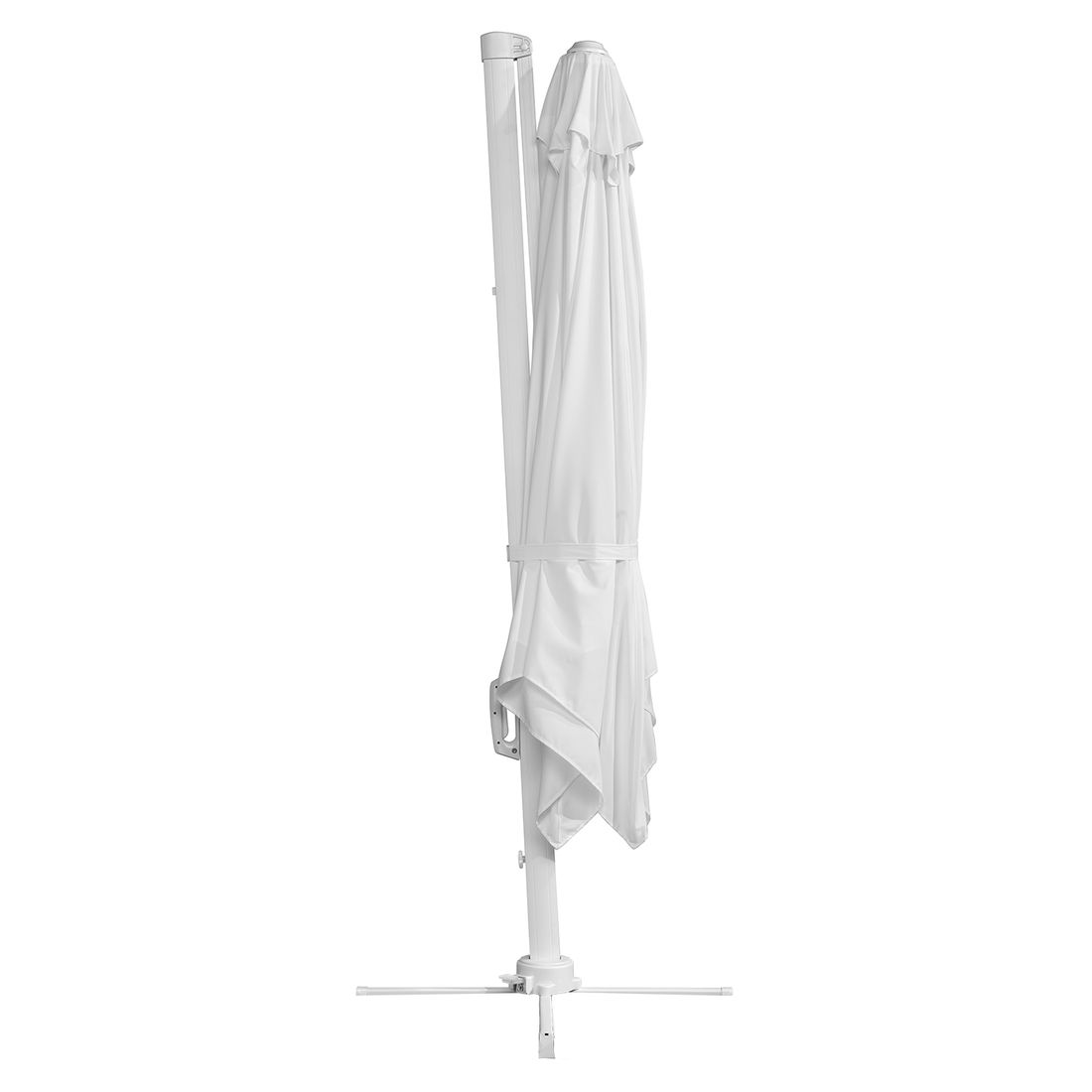 Parasoll Rhodos Twist-Bianco 300x300cm hvit ved basseng