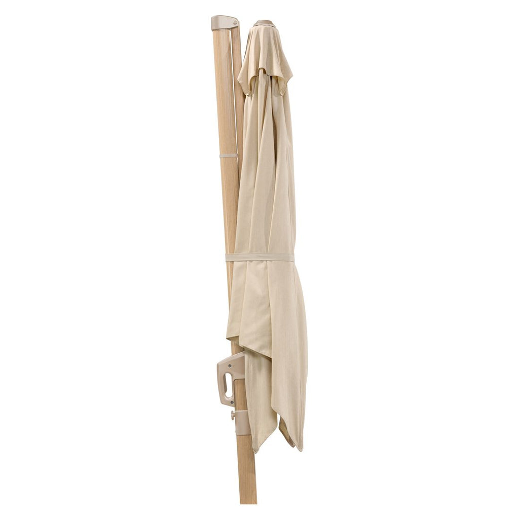 Fritthengende parasoll Rhodos Twist Loft 300x300cm natur - Schneider