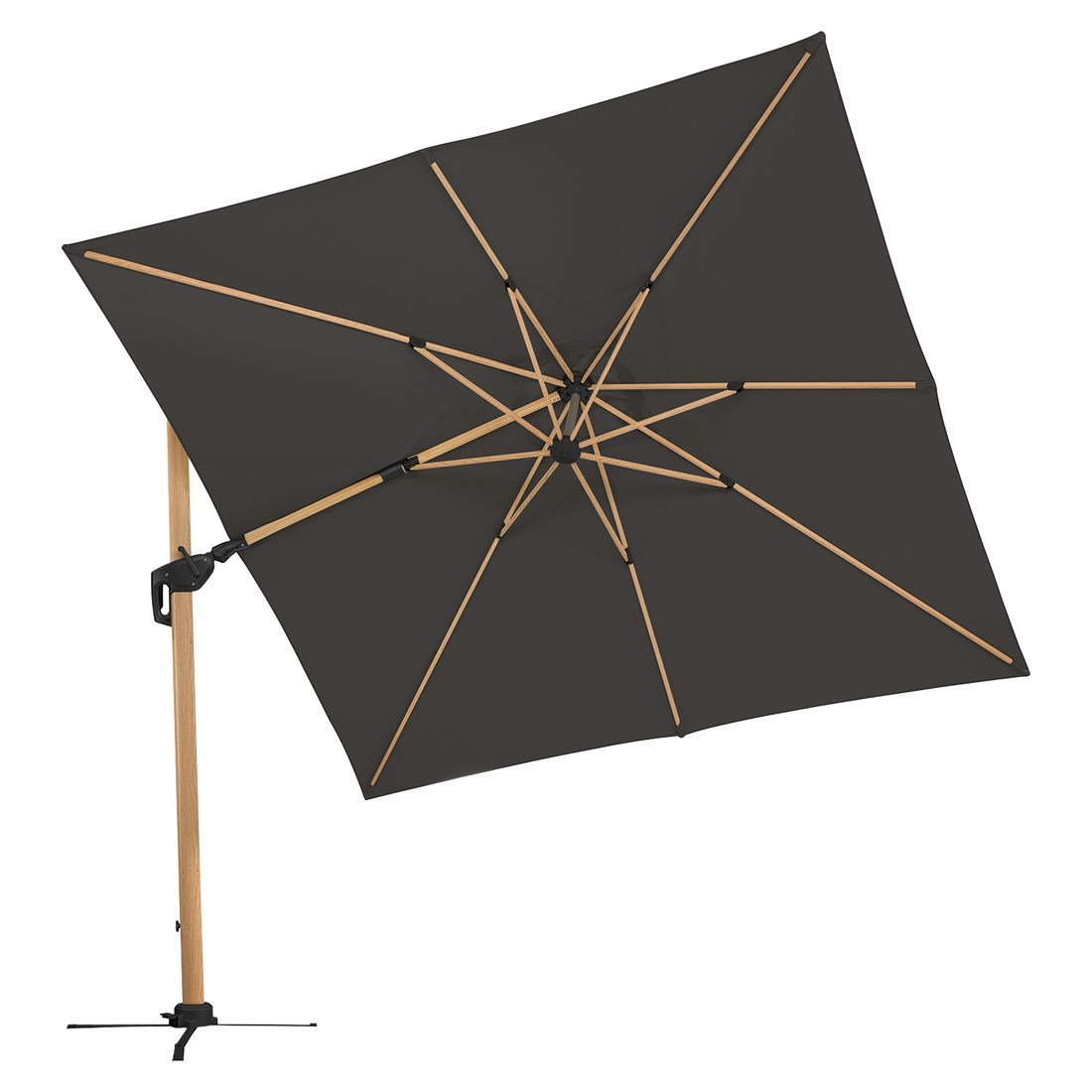 Fritthengende parasoll Rhodos Twist-Woody 300x300cm - Schneider