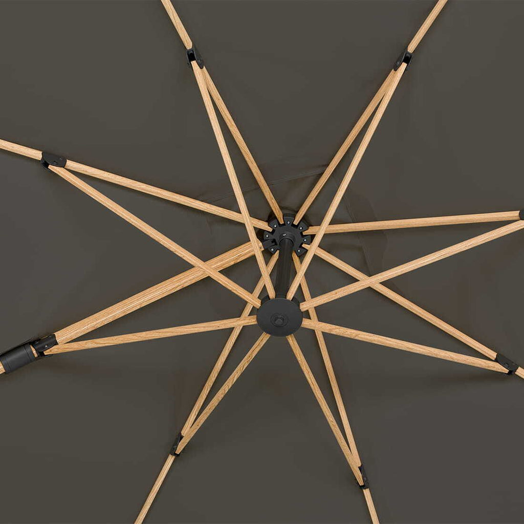 Fritthengende parasoll Rhodos Twist-Woody 300x300cm - Schneider